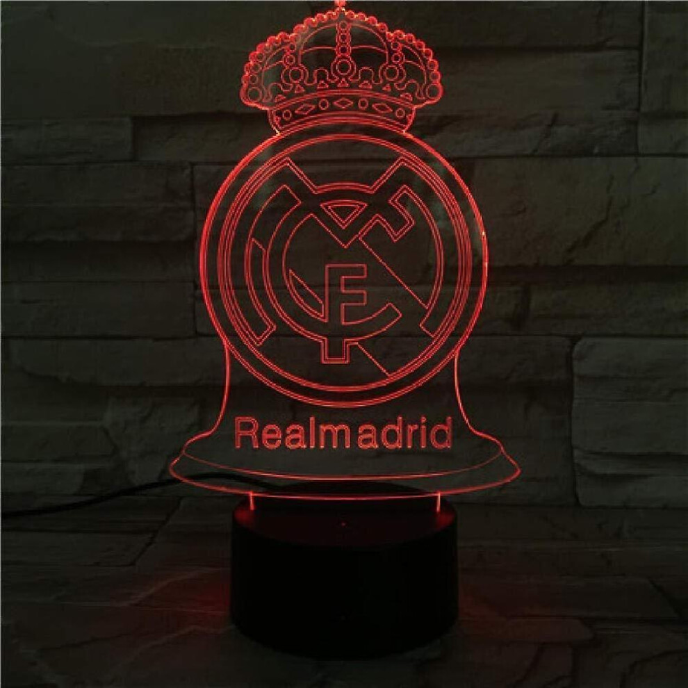 Veeki 3D Led Night Illusion Lamp 16 Colour Change Decor Lamp Perfect Gifts For Kids (Whale) (Real Madrid) Light