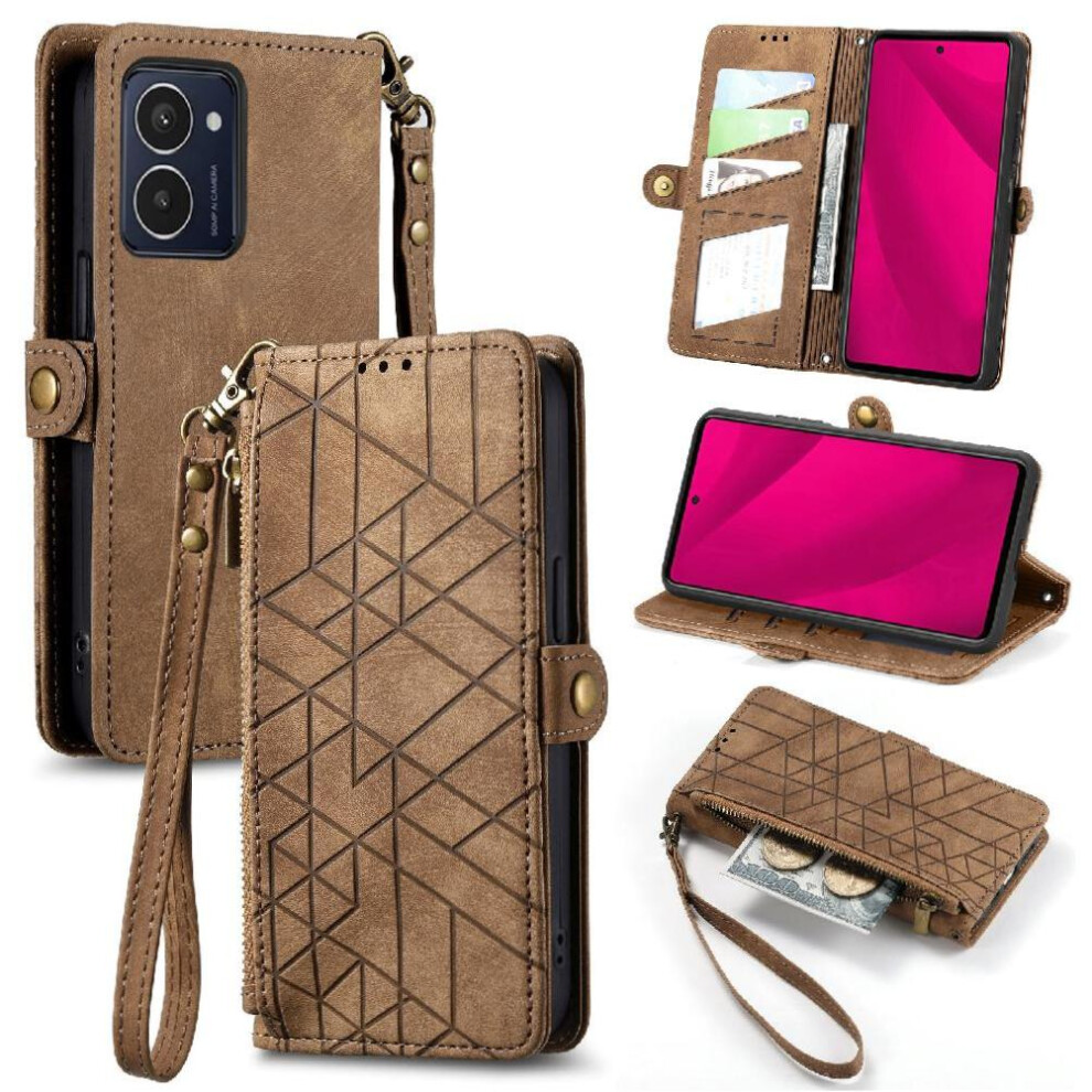 (Brown) Flip Case For Hmd Pulse Pro Leather Case Flip Cover Shockproof Wallet Simple Business Brown 764549241644