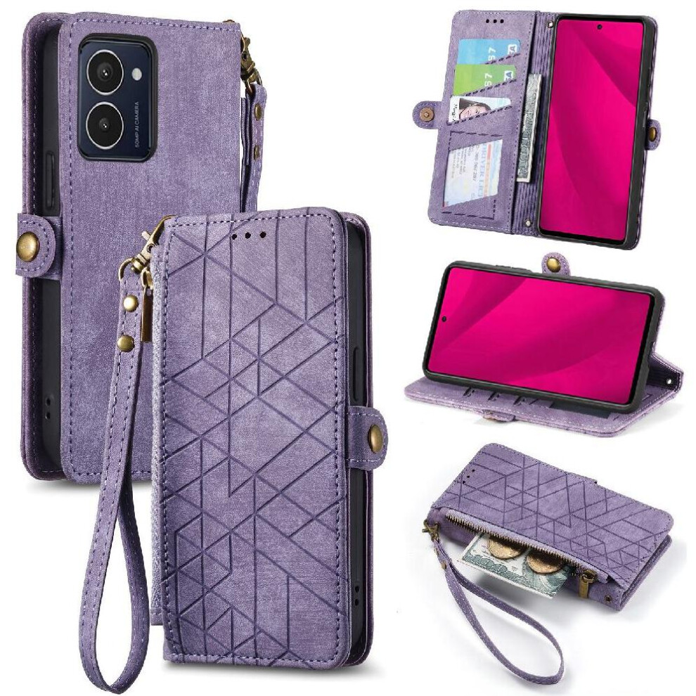 (Purple) Flip Case For Hmd Pulse Pro Leather Case Flip Cover Shockproof Wallet Simple Business Purple 764549241675