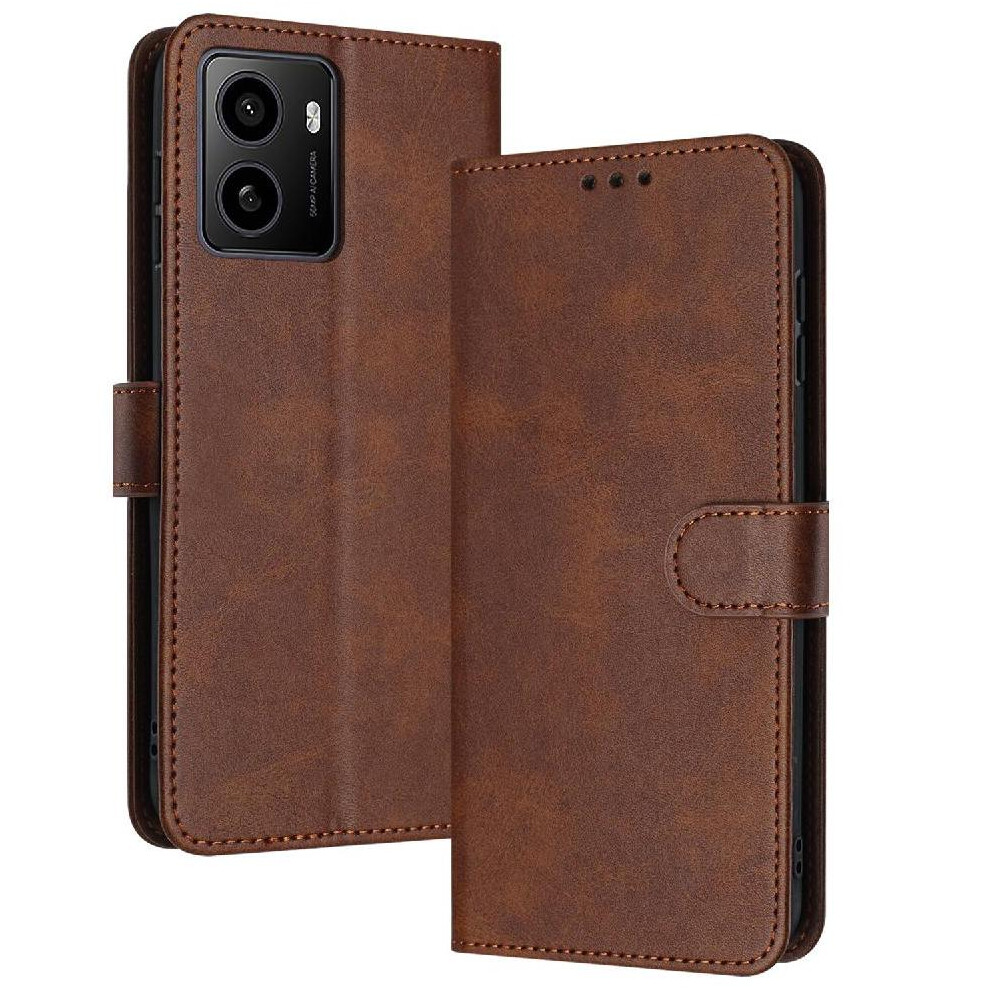 (Brown) Flip Case For Nokia Hmd Pulse With Card Slot Pu Leather With Buckle Kickstand Pure Colour Brown 764549241897