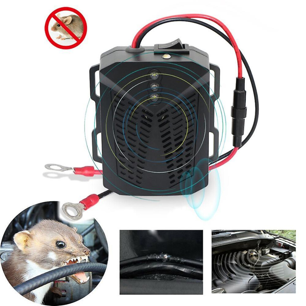 12v Car Rat Rodent Ultrasonic Repellent Marten Shock Vehicle Chases Mice Moles