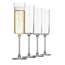Glass Champagne 4 Pack 6-ounce Champagne Glasses 4pc Set, Premium Square Edge Blown Glass Wine Glass The Best