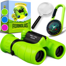 Children's Binoculars With High Magnification (8 X 21) - Comprehensive Set With Magnifying Glass
