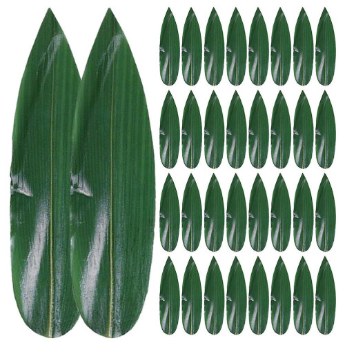 100pcs Sushi Bamboo Leaf Sushi Dish Decor Bamboo Leaves Sashimi Decor Mats 2