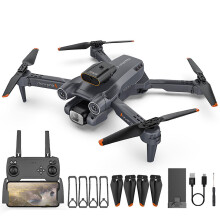 (Black) 8k Drone For Adults Ultra Portable Lightweight Foldable High-end Hd Drone, Fiber Body - Refurbished