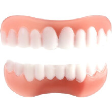 Veneer Dentures Set, 2pack Upper And Lower False Teeth, Bright White Shade, Comfortable