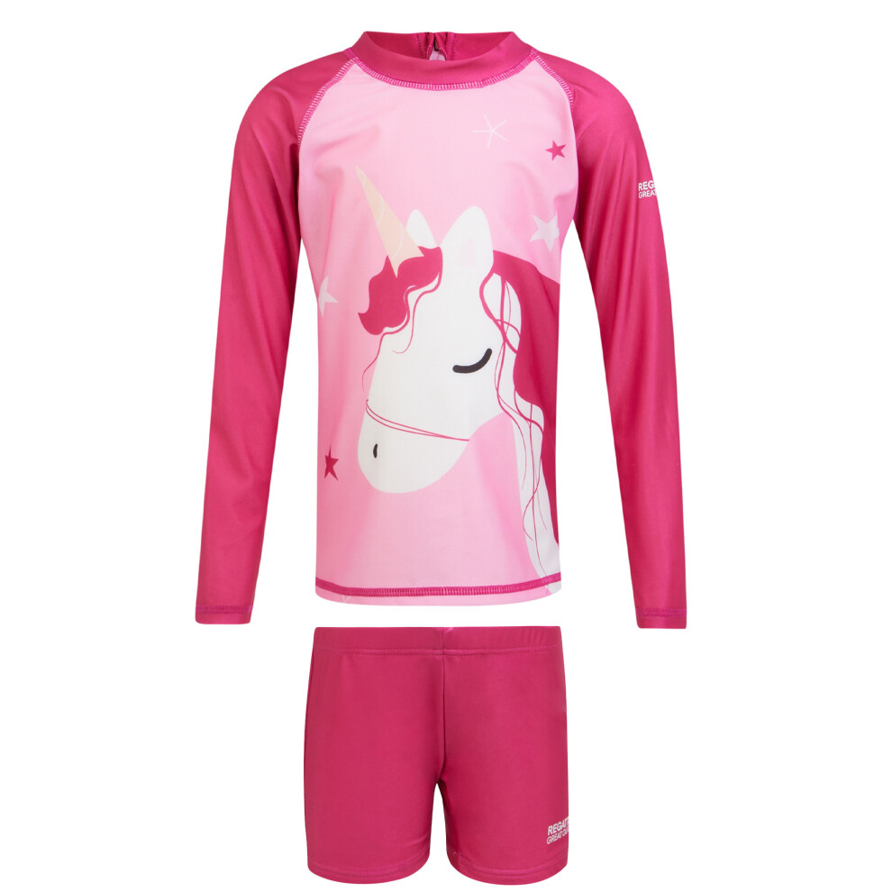 (12-18 Months, Sweet Pink) Regatta Childrens/Kids Luna The Unicorn Rash Guard