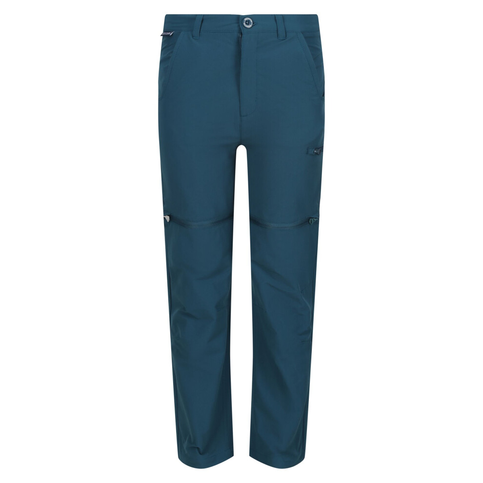 (14 Years, Moroccan Blue) Regatta Childrens/Kids Highton Stretch Zip-Off Walking Trousers