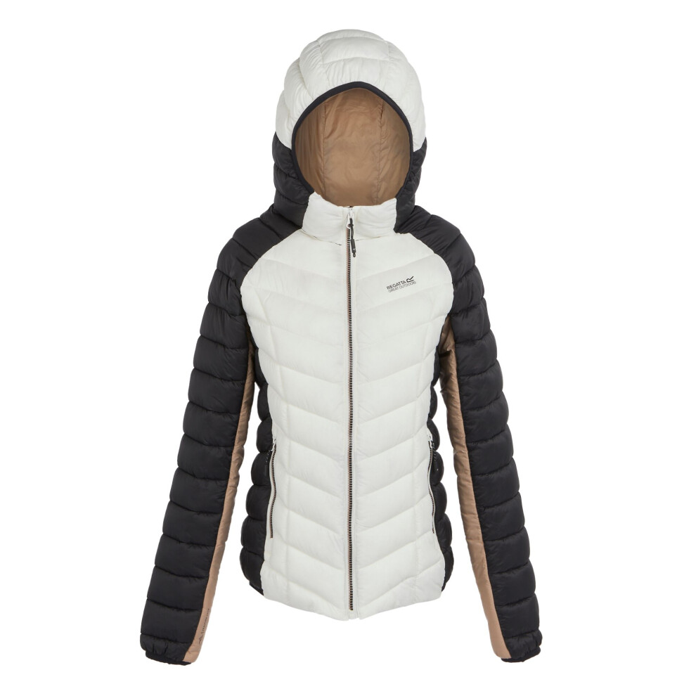 (20 UK, Black/Blanc De Blanc) Regatta Womens/Ladies Dalent Quilted Hooded Jacket