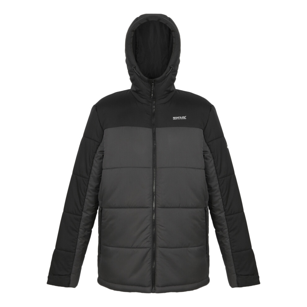 (L, Black/Dark Grey) Regatta Mens Nevado VII Insulated Padded Jacket