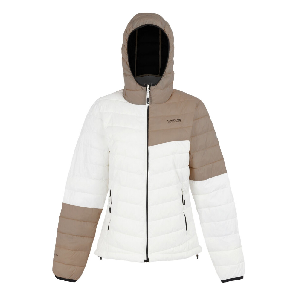 (20 UK, Blanc De Blanc/Warm Taupe) Regatta Womens/Ladies Hillpack II Hooded Jacket