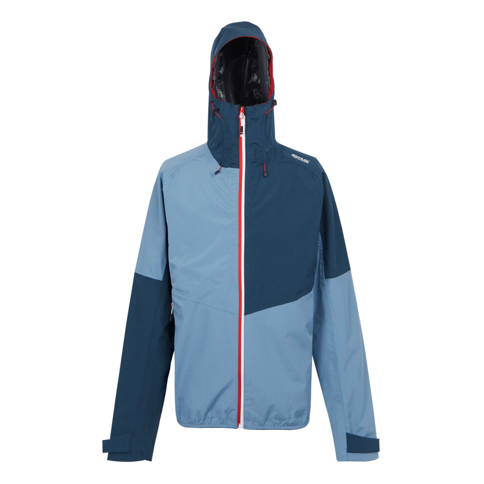 (S, Coronet Blue/Moonlight Denim) Regatta Mens Deserto II Colour Block Waterproof Jacket