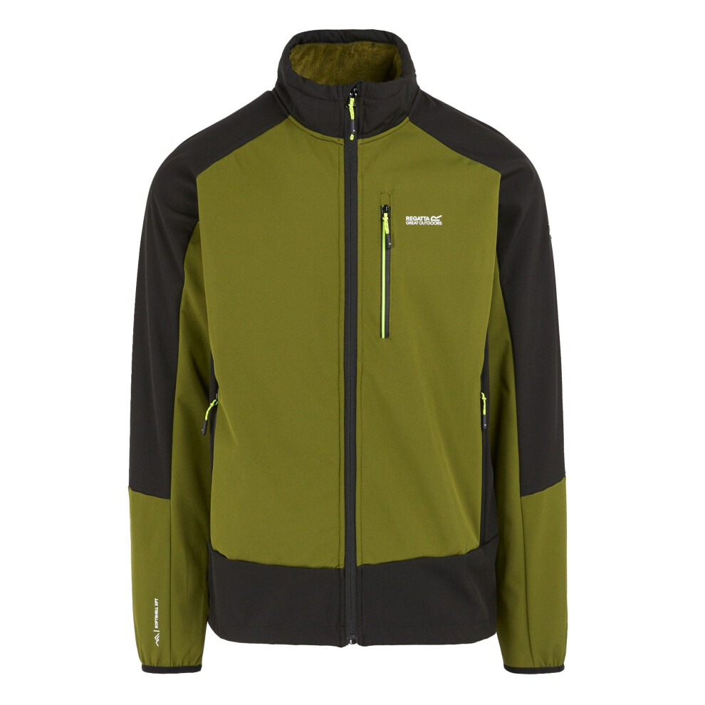 (S, Nephrite Green/Black) Regatta Mens Moutdale Soft Shell Jacket