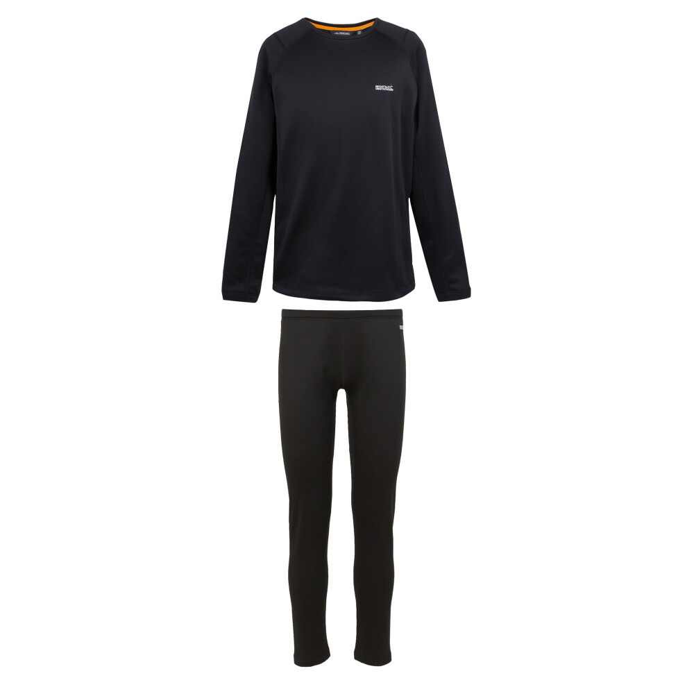 (S, Black) Regatta Mens Thermal Base Layer Set