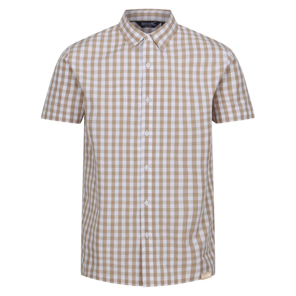 (L, Oat/White) Regatta Mens Denmoor Checked Shirt