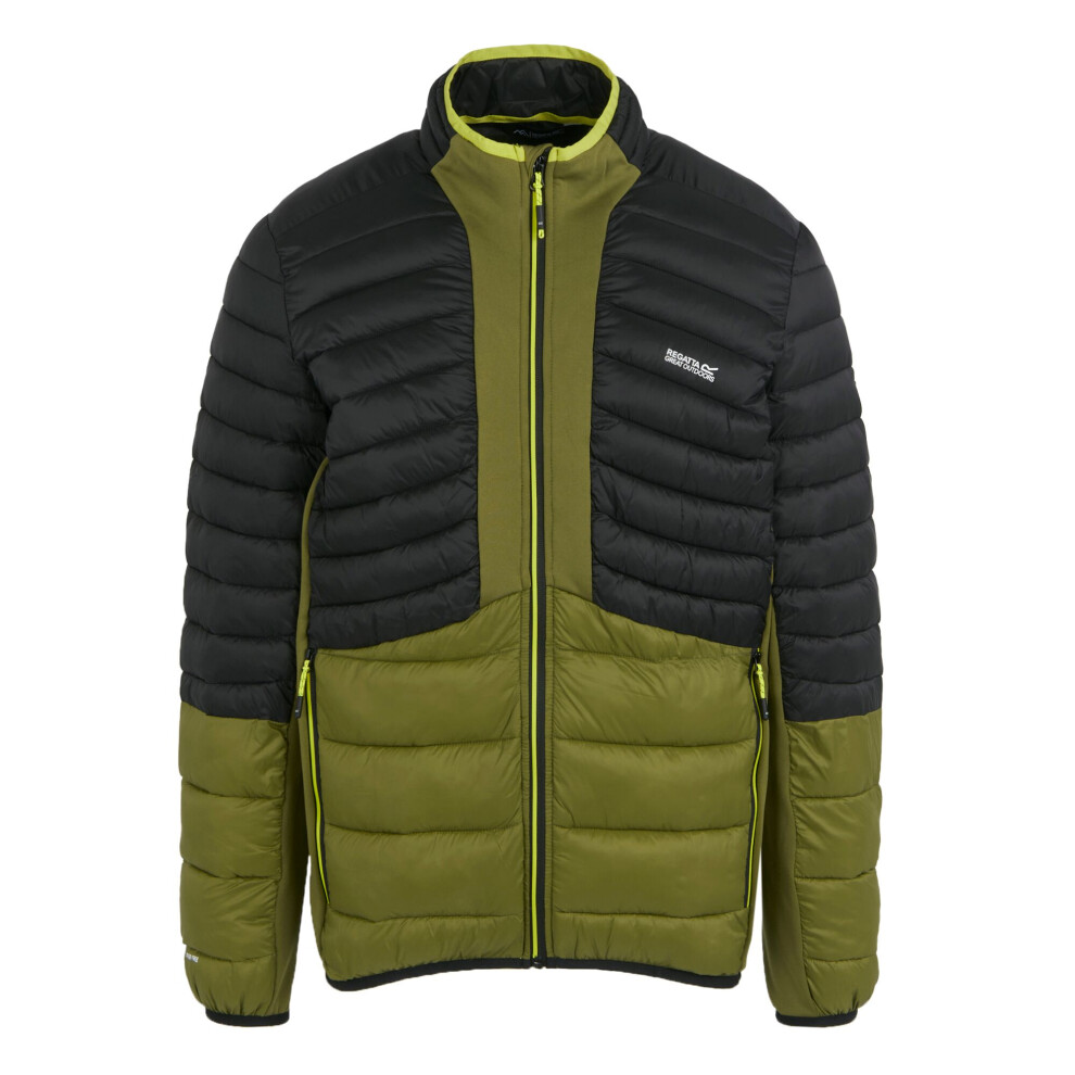 (L, Nephrite Green/Black) Regatta Mens Leedre Colour Block Hybrid Jacket