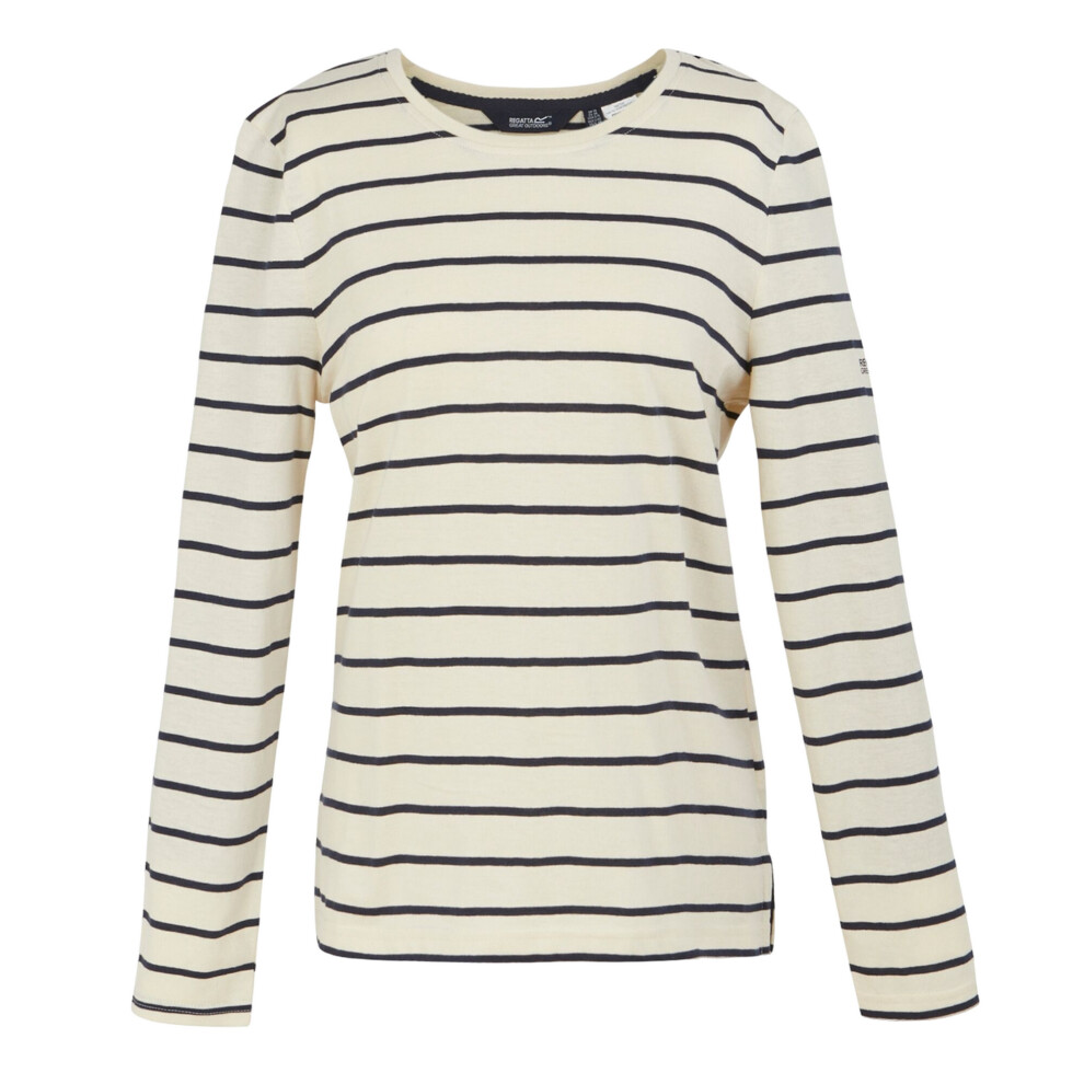 (8 UK, Light Vanilla/Navy) Regatta Womens/Ladies Federica II Stripe Long-Sleeved T-Shirt