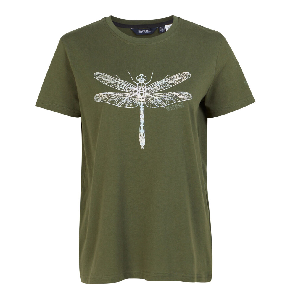 (18 UK, Dark Khaki) Regatta Womens/Ladies Filandra IX Dragonfly T-Shirt