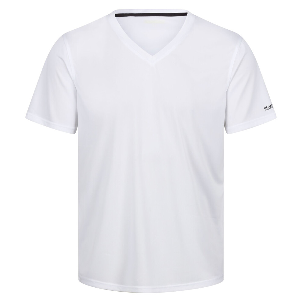 (L, White) Regatta Mens Fingal V Neck T-Shirt