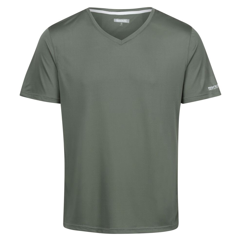 (S, Agave Green) Regatta Mens Fingal V Neck T-Shirt