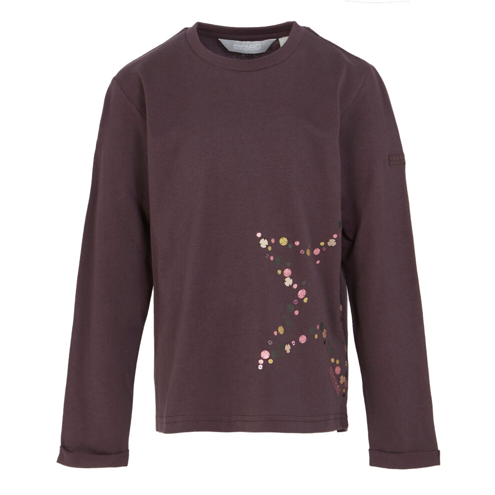 (7-8 Years, Deep Plum) Regatta Childrens/Kids Wenbie III Star Long-Sleeved T-Shirt