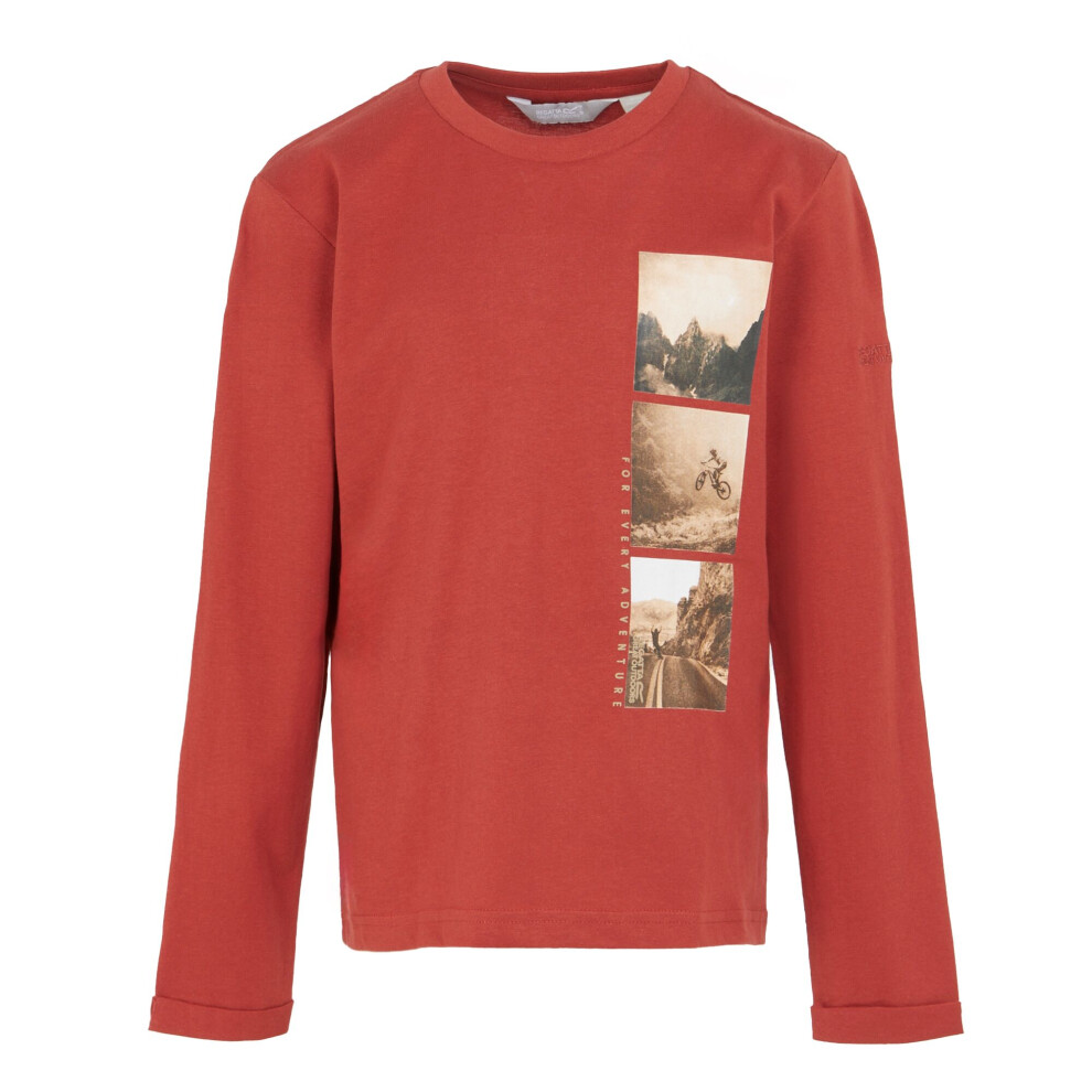 (15-16 Years, Red Ochre) Regatta Childrens/Kids Wenbie III Photo Split Long-Sleeved T-Shirt