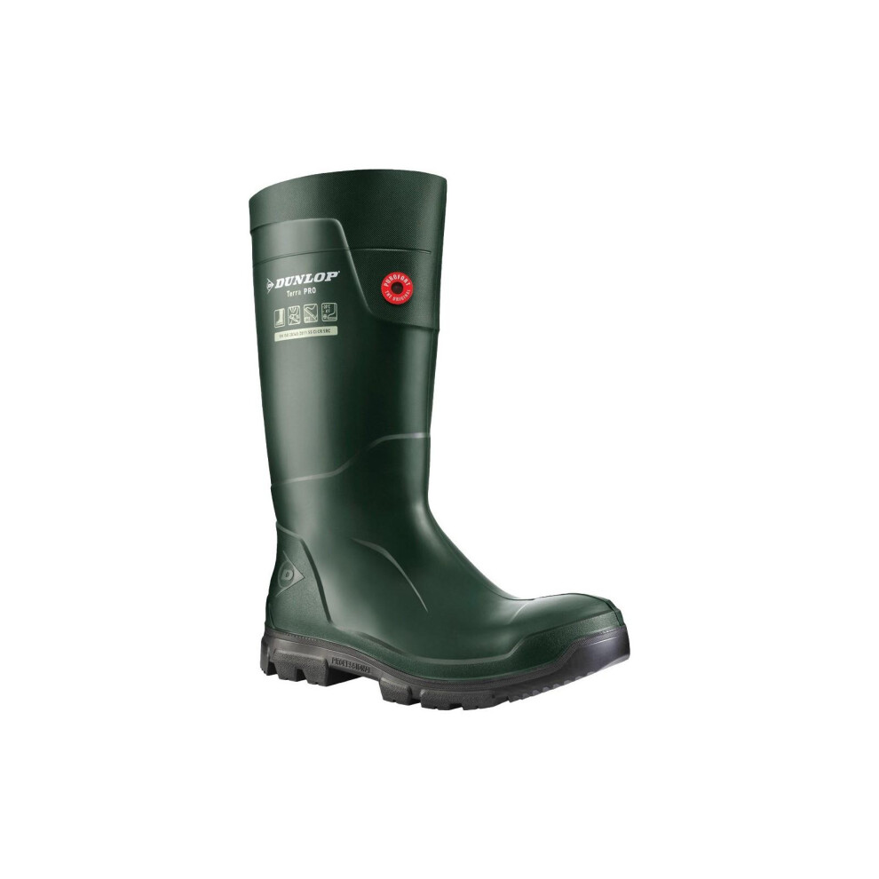 (15 UK, Green) Dunlop Unisex Adult Terra Pro Safety Wellington Boots