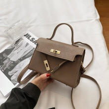 (Khaki) Elegant Mini Kelly Bag For Women Trendy Pu Leather Handheld And Shoulder Bag Ideal For Daily Wear