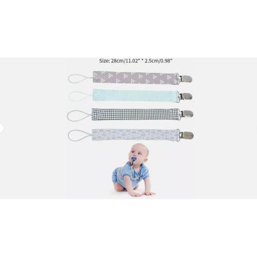 4 Pack Pacifier Clips Baby Teething Toy Holder Leash Gift