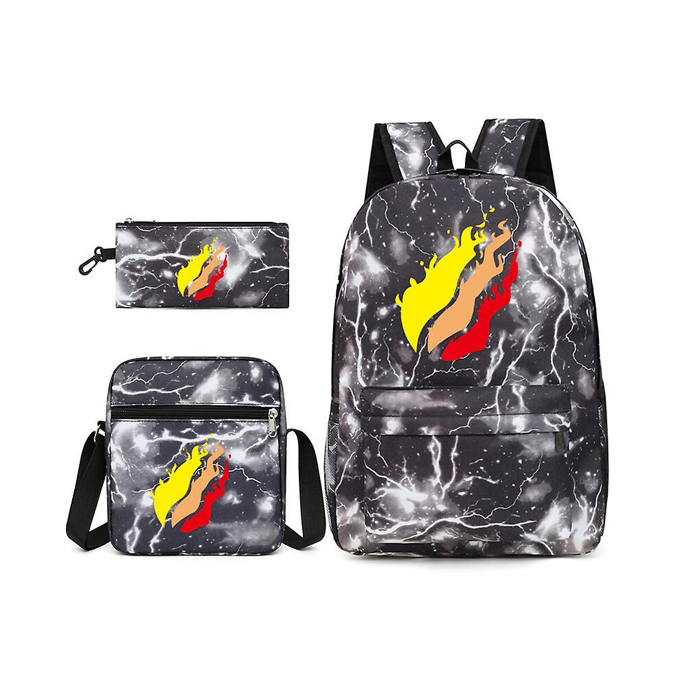 (Lightning) Leisure Prestonplayz Student Schoolbag Backpack Small Shoulder Bag Pen Bag Three-piece Set