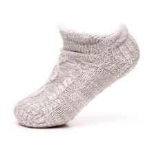(Grey, S/M) Foxbury Melange Cable Knit Slipper Sock Footsies