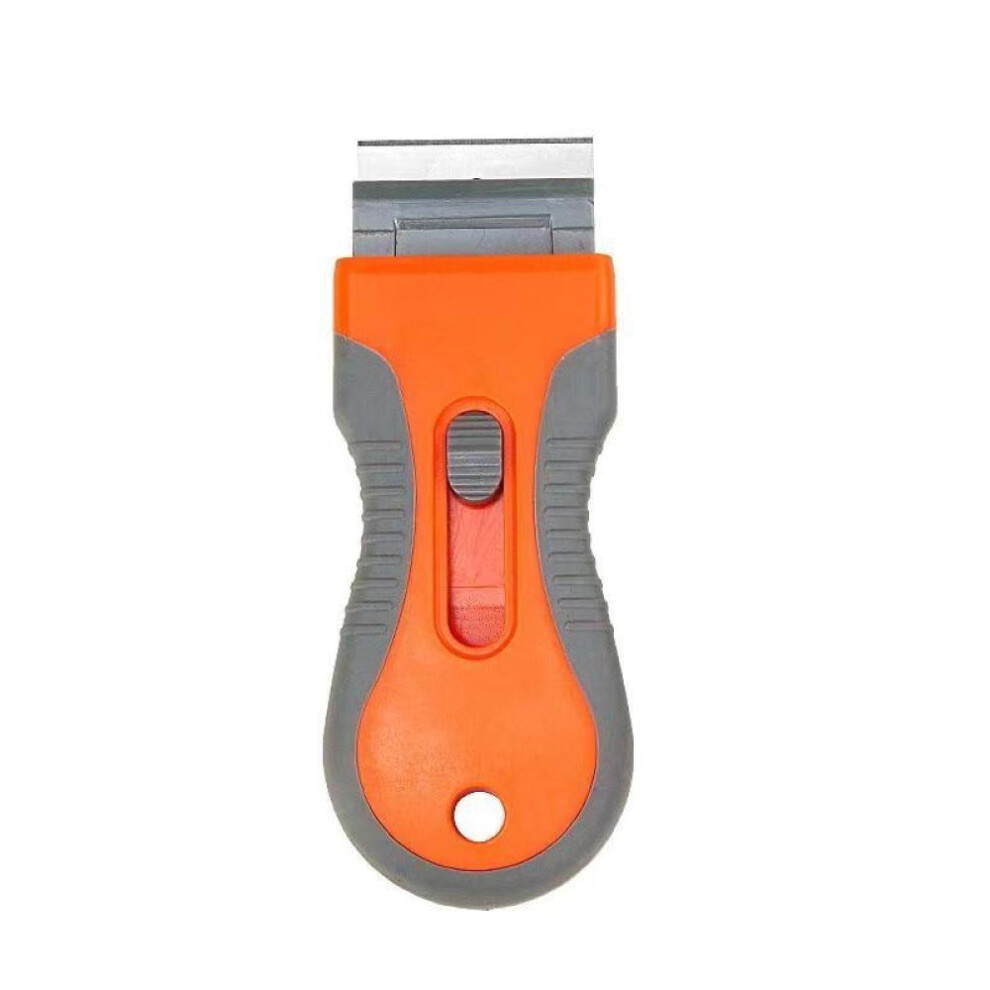 (Orange) 1Pc Retractable Adhesive Removal Small Scraper Car Film Glass Multifunctional Tool for Cleaning Floor Scraper for Wallpaper Application