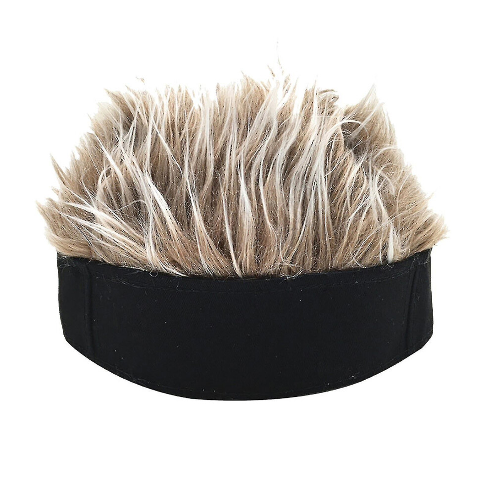 (Black Coffee) Men Retro Short Wig Headband Hip Hop Hooligan Cap Beanie Cosplay Fake Hair Hat