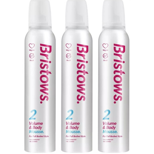 3 x 200ml Bristows #2 Volume & Body Mousse