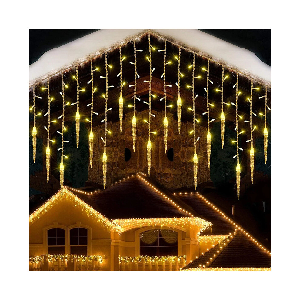 Keluofu (Warm ) 3.5M 96 Led Icicle Hanging Curtain Window Fairy String Xmas Home Decors White/Light
