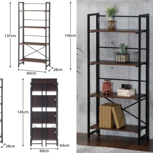 4-Tier Bookcase Display Rack Ladder Bookshelf * Folding Design & Fully Assembled 1