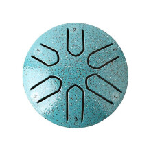 3 Inch 6-tone Steel Tongue Drum Mini With Drumsticks Percussion Musical Instruments Drum Blue Green