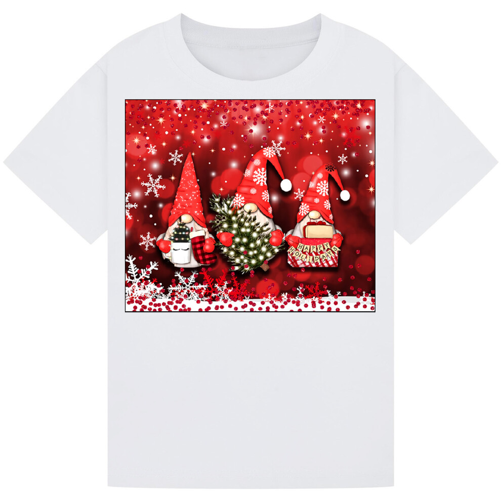 (3-4YRS, WHITE) Christmas Xmas Gnome T-Shirts For boys& GirlS-image-OPC-PFP6QSR-NEW