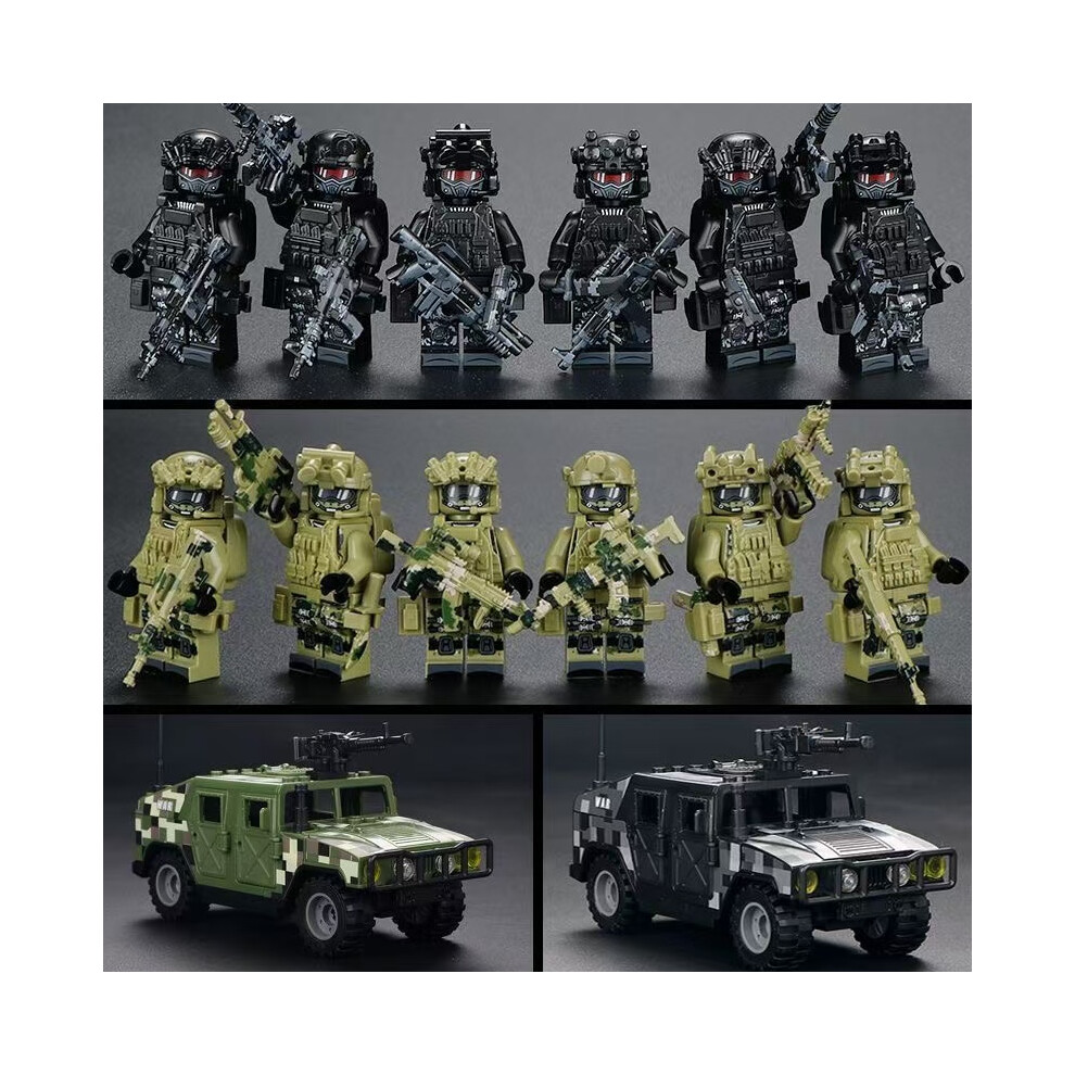 (C) Building Blocks Ghost Special Forces Military Special Forces People's Armed Forces Boys Assembled Children's Toys Fit Lego