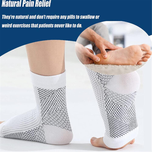 (Black, L-XL) Neuropathy Compression Ankle Arch Support Socks For Elders 1