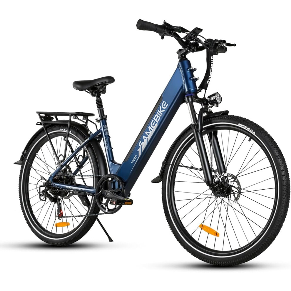 (Blue) SAMEBIKE RS-A01Pro 27.5" Electric Bike with 36V 15AH Removable Battery Electric Mountain Bike for 7 Speed gears Electric Bicycle