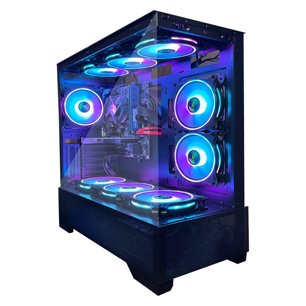 (Tower Only) Fast 9 FAN Gaming Intel Quad Core i5 16GB RAM 1TB HDD & 128GB SSD PC Bundle & Speakers