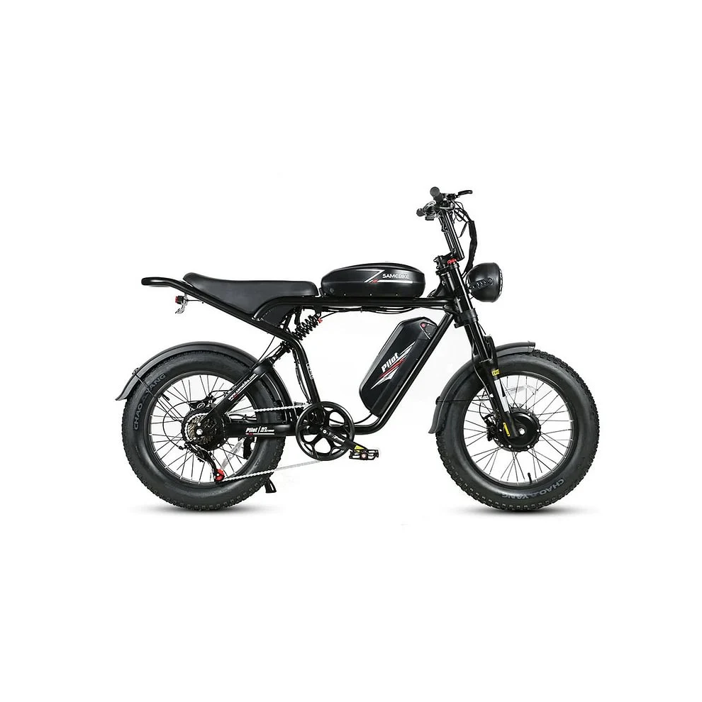 (Black) SAMEBIKE M20-III, Electric Bike Bttery 48V 16AH+16AH,1000W+1000W Motorcycle Style Electric Bicycle