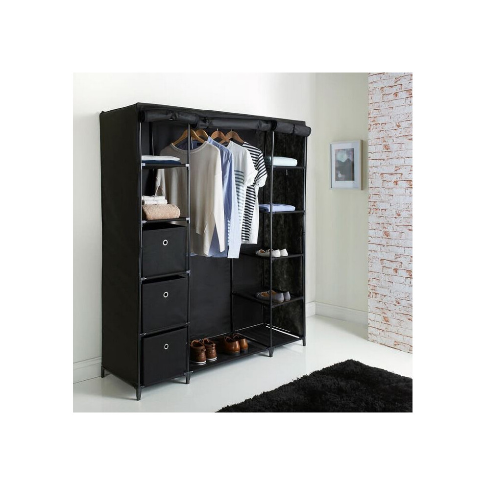 New Durable and stylish Spaceways Deluxe Large 3 Canvas Wardrobe.-image-OPC-PFP6XCZ-NEW