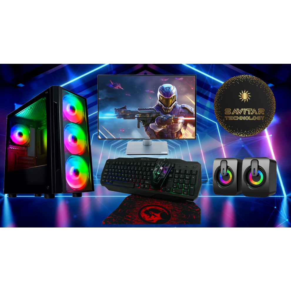 Fast Gaming Pc Bundle Intel Core I5 | Gt 710 2Gb 16Gb Ram |128Gb+1Tb Black 5065022419013