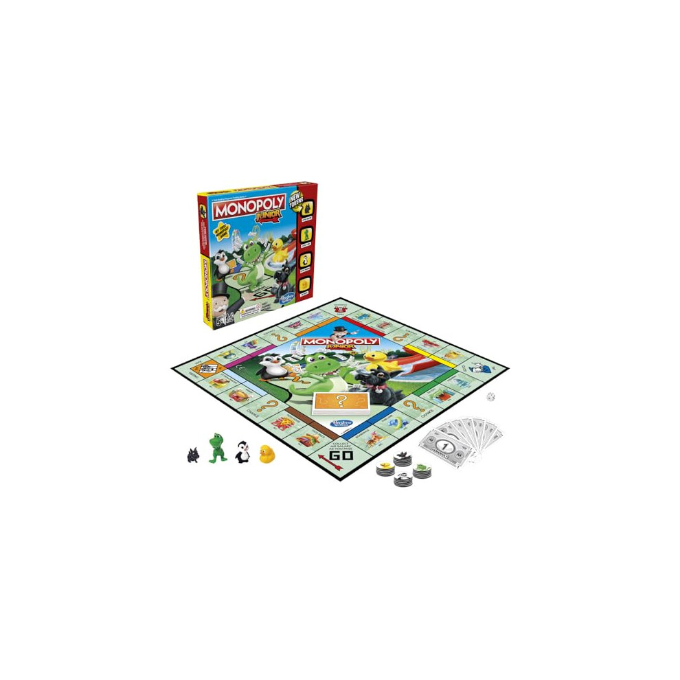 Monopoly Junior Game, Monopoly Board Game for Kids, Family Game for 2-4 Players