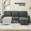 Homcom HOMCOM Pull Out Sofa Bed L Shape Corner Sofa w/ Reversible Chaise Dark Grey 5