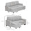 Homcom HOMCOM Pull Out Sofa Bed L Shape Corner Sofa w/ Reversible Chaise Light Grey 2