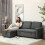 Homcom HOMCOM Pull Out Sofa Bed L Shape Corner Sofa w/ Reversible Chaise Dark Grey 7