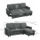 Homcom HOMCOM Pull Out Sofa Bed L Shape Corner Sofa w/ Reversible Chaise Dark Grey 2